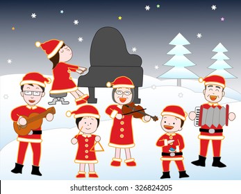 I give a concert in three-generation family on Christmas