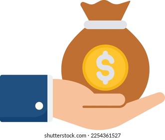 Give dollar sack  Vector Icon which is suitable for commercial work and easily modify or edit it
