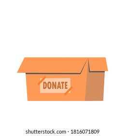 Geben und Spenden Box Symbol dünne Linie für Web und mobile, moderne minimalistische flache Design.