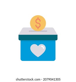 Give Donation vector Flat Icon Design illustration. Web And Mobile Application Symbol on White background EPS 10 File