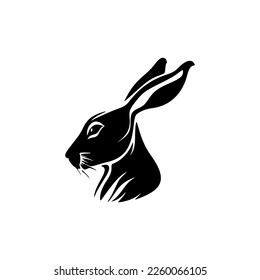 Give an elegant and classy look to your brand with the black and white hare logo.