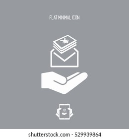 Give envelope with Yen banknotes - Minimal icon