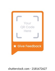 Give Feedback Qr Code Frame Vector. Scan Me Phone Tag. Qr Code Mock-up, Mockup. Barcode Id And Feedback Icon. Template Scan Me Qr Code For The Smartphone. QR Code Scan To Receive Feedback And Reviews.