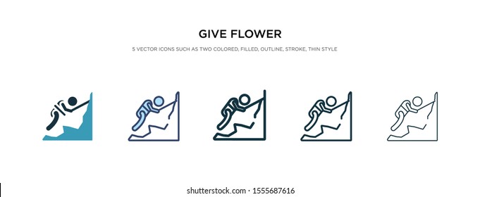give flower icon in different style vector illustration. two colored and black give flower vector icons designed in filled, outline, line and stroke style can be used for web, mobile, ui