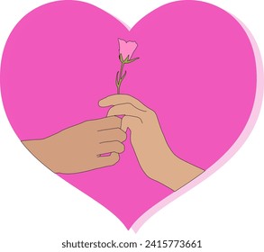 Give A Flower Vector Illustration