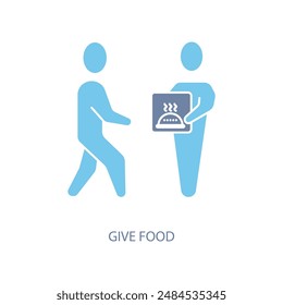 give food concept line icon. Simple element illustration. give food concept outline symbol design.