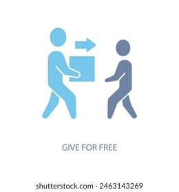 give for free concept line icon. Simple element illustration. give for free concept outline symbol design.