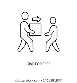 give for free concept line icon. Simple element illustration. give for free concept outline symbol design.