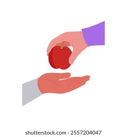Give Fruit, charity vector illustration
