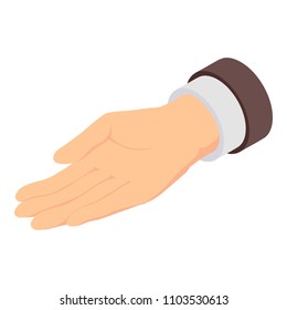 Give hand icon. Isometric of give hand vector icon for web design isolated on white background