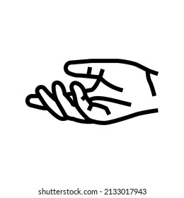give hand line icon vector. give hand sign. isolated contour symbol black illustration