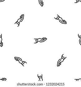 Give hand pattern seamless vector repeat for any web design