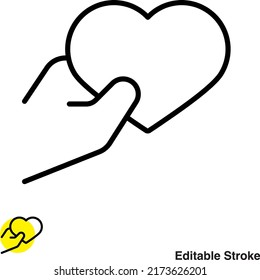 Icono de la línea del vector de corazón