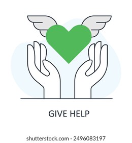 Give Help, Assistance, Support, Aid, Helping Hands, Community Service, Charitable Help, Volunteer Work, Social Good, Providing Help.