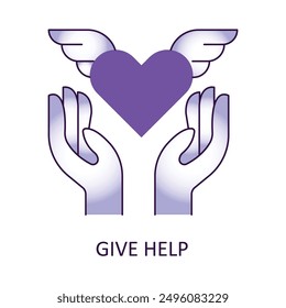 Give Help, Assistance, Support, Aid, Helping Hands, Community Service, Charitable Help, Volunteer Work, Social Good, Providing Help.