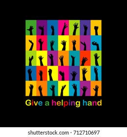 Give a helping hand concept