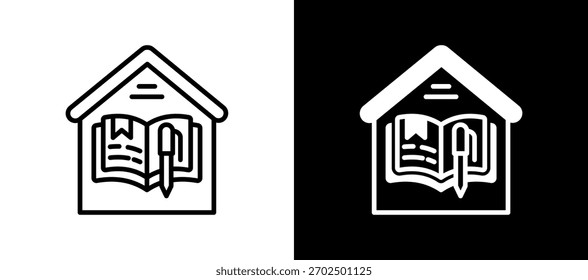 Heimarbeit Icon linemixed Vektorgrafik geben