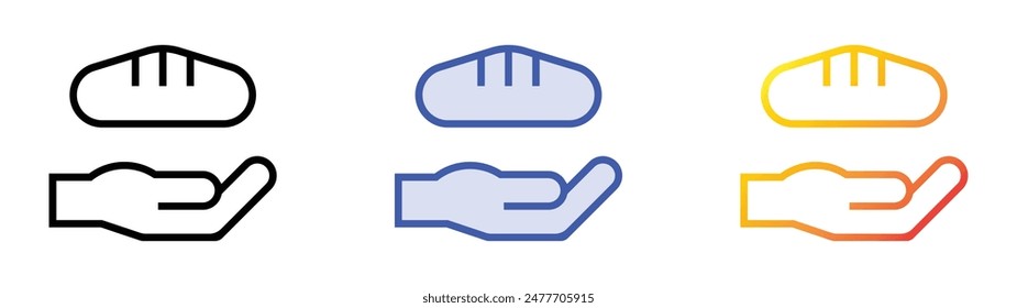 dar icono. Diseño de estilo de relleno lineal, azul y degradado aislado sobre fondo blanco