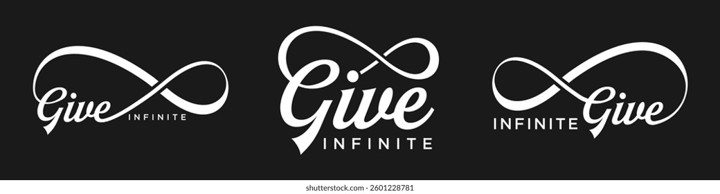 give Infinity logo design, wordmark give with Infinity icon combination, vector illustration