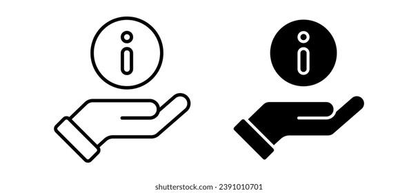 Give information icon vector set. Search results symbol