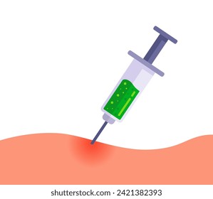 give an injection. human vaccination. flat vector illustration