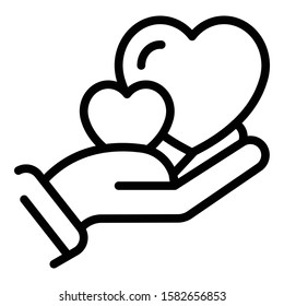 Give just love icon. Outline give just love vector icon for web design isolated on white background