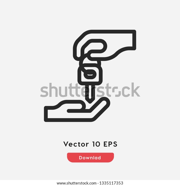 Give a key icon vector. Give a\
key symbol. Linear style sign for mobile concept and web design.\
Give a key symbol illustration. Pixel vector graphics -\
Vector.