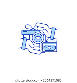 Give Line Icon. linear style sign for mobile concept and web design. Outline vector icon.