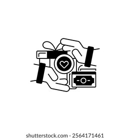 Give Line Icon. linear style sign for mobile concept and web design. Outline vector icon.