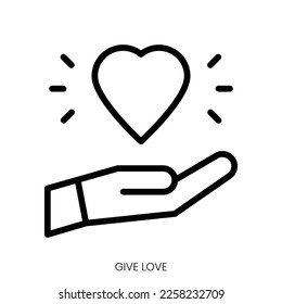 give love icon. Line Art Style Design Isolated On White Background