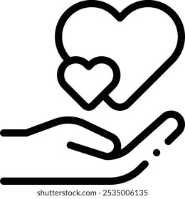 give love icon. Thin Linear Style Design Isolated On White Background