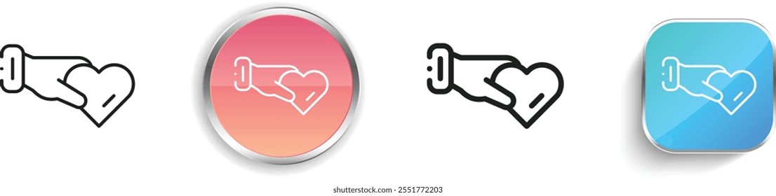 give love icon. Thin Linear, Regular and Button Style Design Isolated On White Background