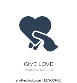 give love icon vector on white background, give love trendy filled icons from Hands and gestures collection, give love vector illustration