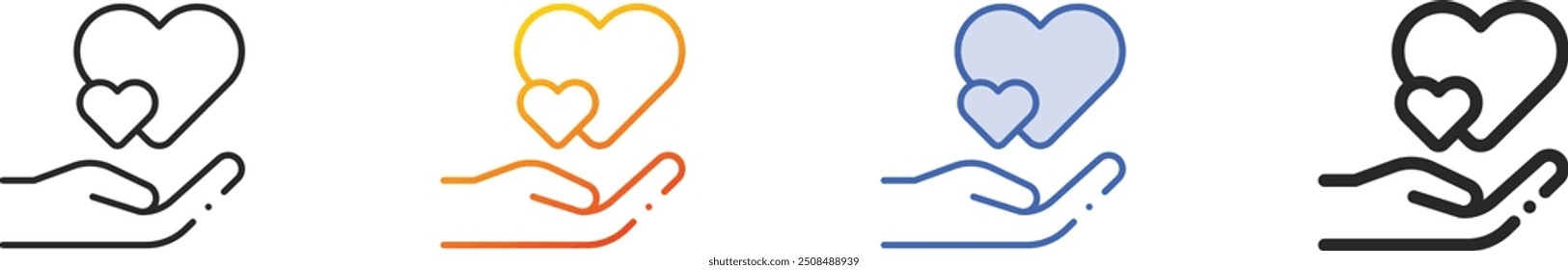 give love icon.Thin Linear, Gradient, Blue Stroke and bold Style Design Isolated On White Background