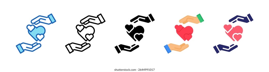 Give Love Multiple Style Icon Set Collection.