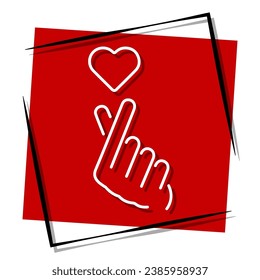 give love red banner in frame. Vector illustration.