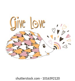 Give love. Vector illustration.