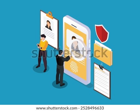 give me adobe stock title and 45 short keywords separated by comma for this image 3d isometric vector illustration
