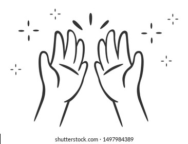 Give me five. The symbol of the two opposite hands is a greeting for success.