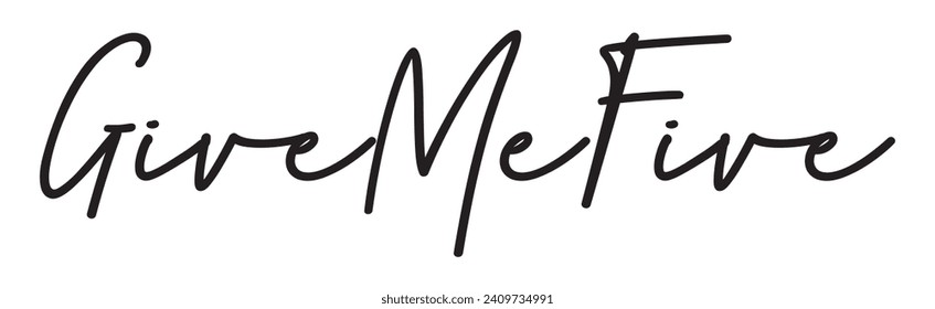 give me five text on white background.