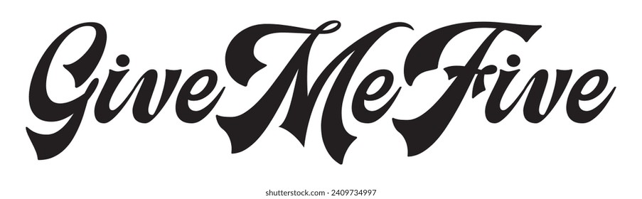 give me five text on white background.