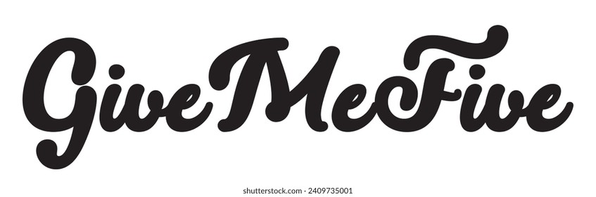 give me five text on white background.