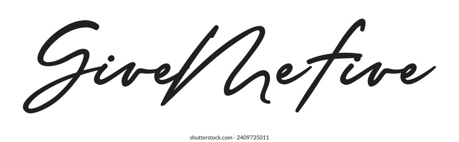 give me five text on white background.
