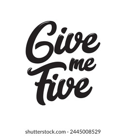 give me five text on white background.