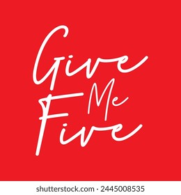 give me five text on red background.