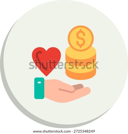 Give Money Flat Circle Style Icon