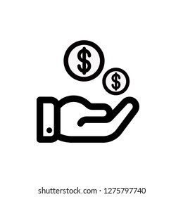 Give money icon,vector illustration. Flat design style. vector give money icon illustration isolated on White background, give money icon Eps10. give money icons graphic design vector symbols.