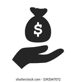 Give money sack icon vector