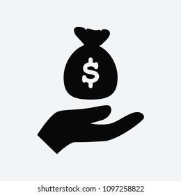 Give money sack icon vector