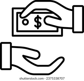 Give Money vector icon. Can be used for printing, mobile and web applications.